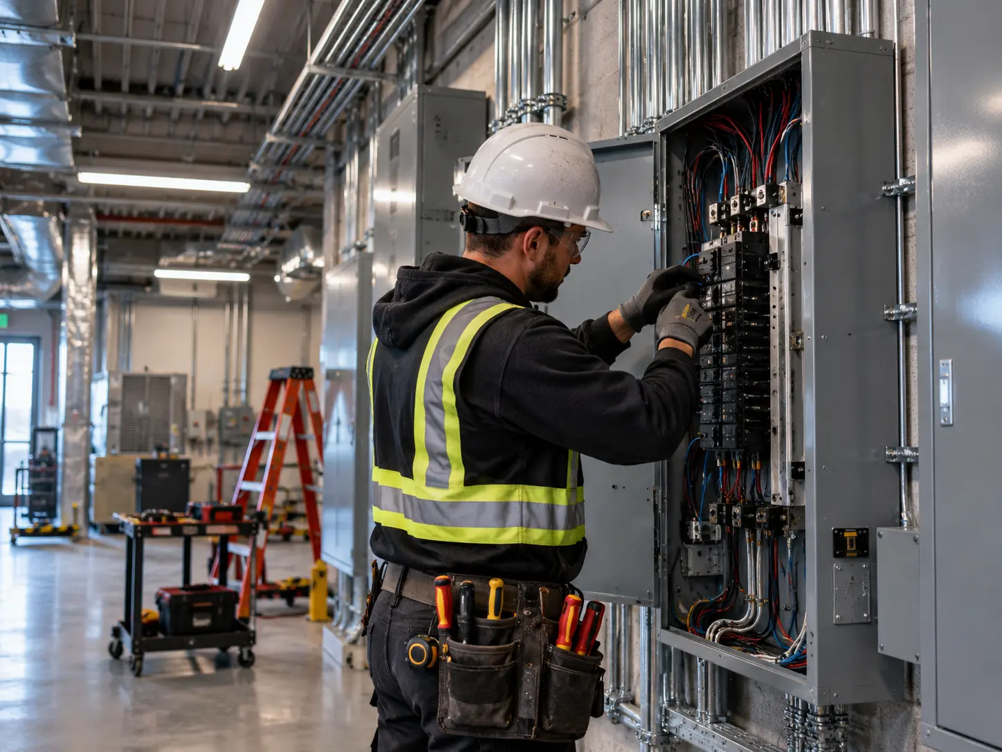 Commercial electrician Woodbridge — electrical panel and wiring